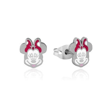 Techzone Geelong ECC Disney Minnie Mouse Enamel Stud Earrings Silver